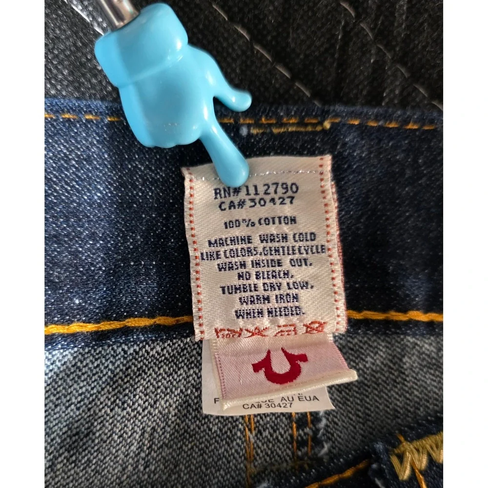 True Religion Bobby Super T Stitch‎ Dark Wash Denim Jeans Mens Size 32 Made USA
